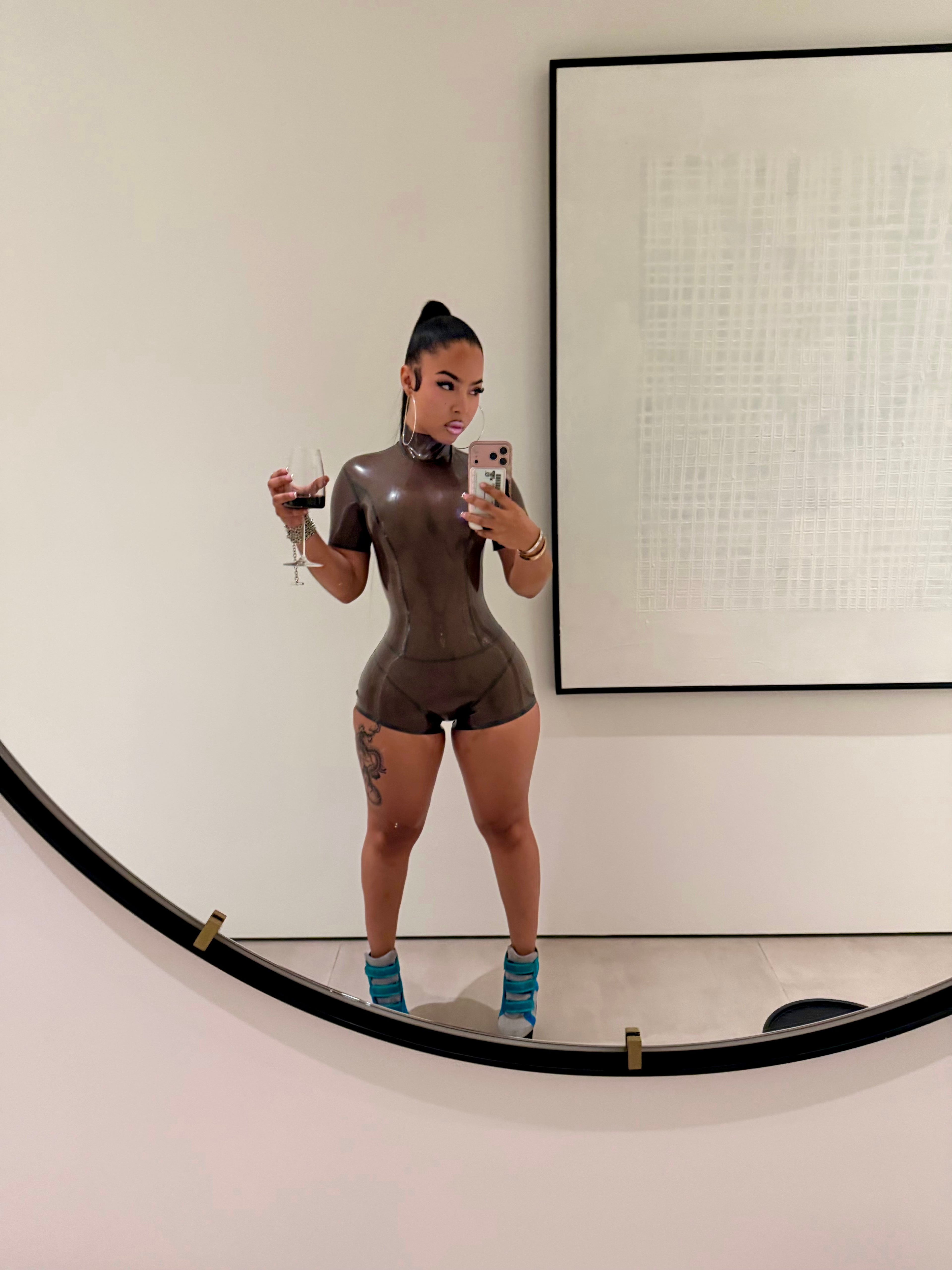 LATEX  NEGRO ROMPER