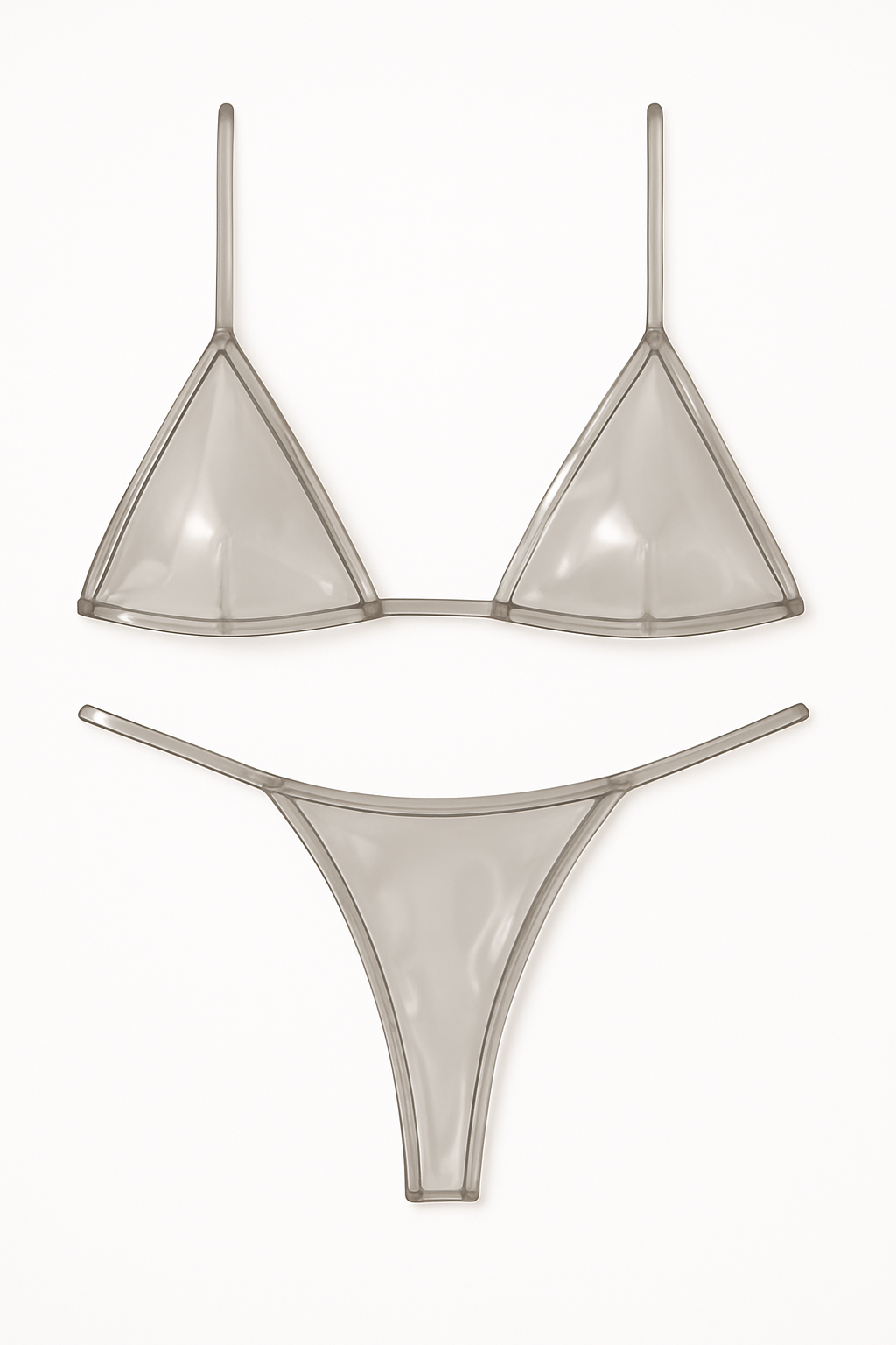 Transparent Gummy Latex Micro Bikini Set