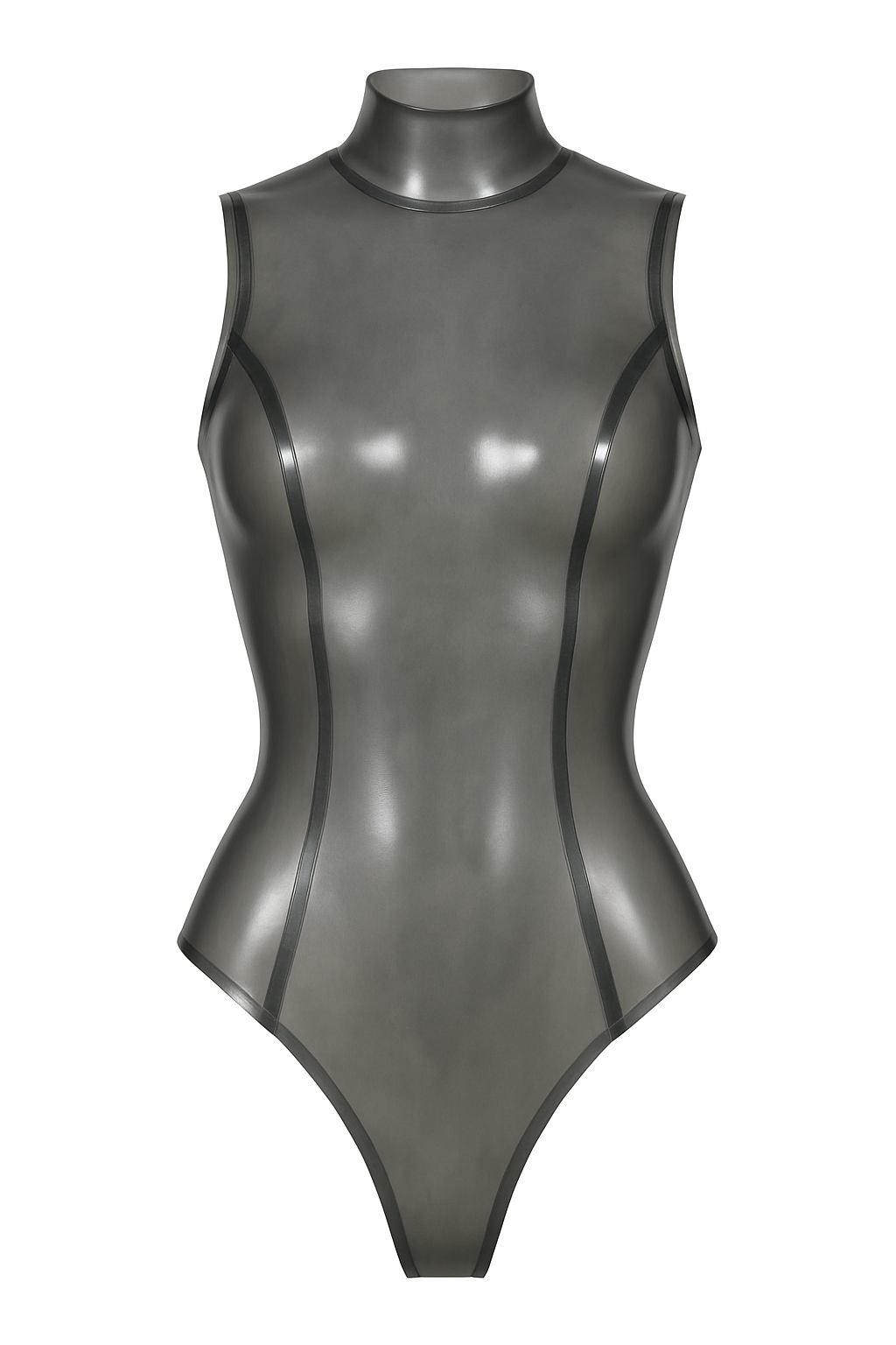 GIARMY Transparent Black Gummy Latex Bodysuit